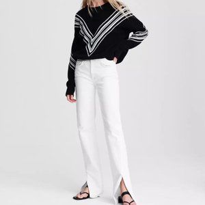 NWT: Rag & Bone Low Rise Cut Off Flare Size 29 Maya Jeans White Split Flare